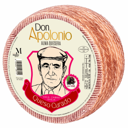 Queso Ibérico Curado con Vino Tinto Don Apolonio